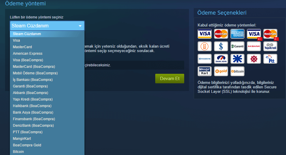 Steam'de Türk Lirası ve Yeni Ödeme Yöntemleri Steam'de Türk Lirası ve Yeni Ödeme Yöntemleri